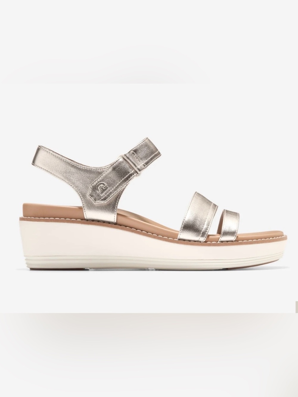 Cole Haan Metallic Gold Wedge Sandals